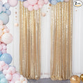 ShinyBeauty Gold Sequin Backdrop Panels 2FTx8FT Sparkly Light Gold Drapes by ShinyBeauty