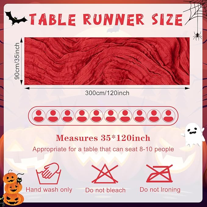 12 Pack Cheesecloth Table Runner 10Ft Christmas Gauze Boho Table Runners - Image 2