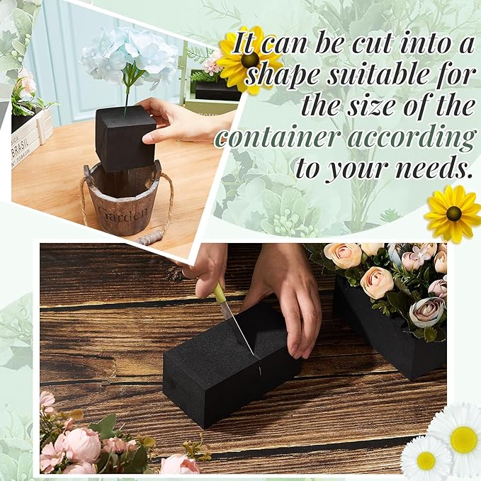 Lallisa 12 Pcs Reusable Floral Foam Blocks Water Weather Resistant Dry Floral - Image 6