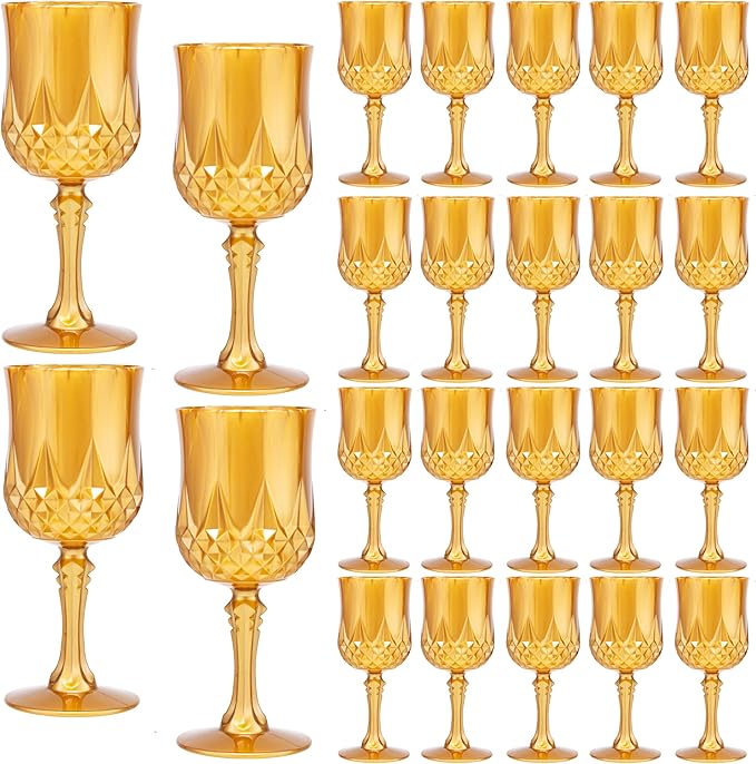 JLYLOL Plastic Vintage Wine Glasses 7OZ Plastic Goblets Vintage Drinking by JLYLOL