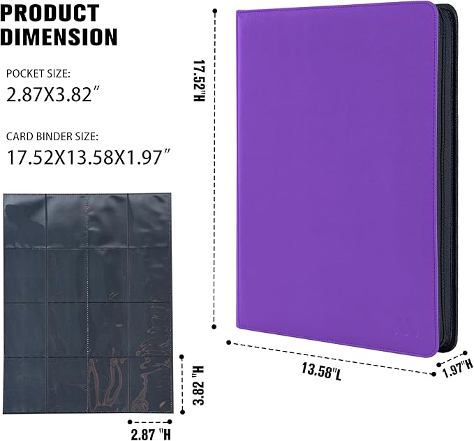 Premium 1000+ Pockets Card Binder, 16 Pockets Trading Card Binder Ringless Side - Image 6