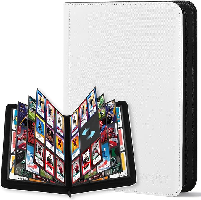 Trading Card Binder 9 Pocket, Zipper Binder Card Album Holds 540 Cards by Zofly