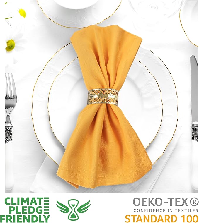 Urban Villa Cloth Napkins 100% Cotton Slub Absorbent Dinner Napkins Oversized - Image 3