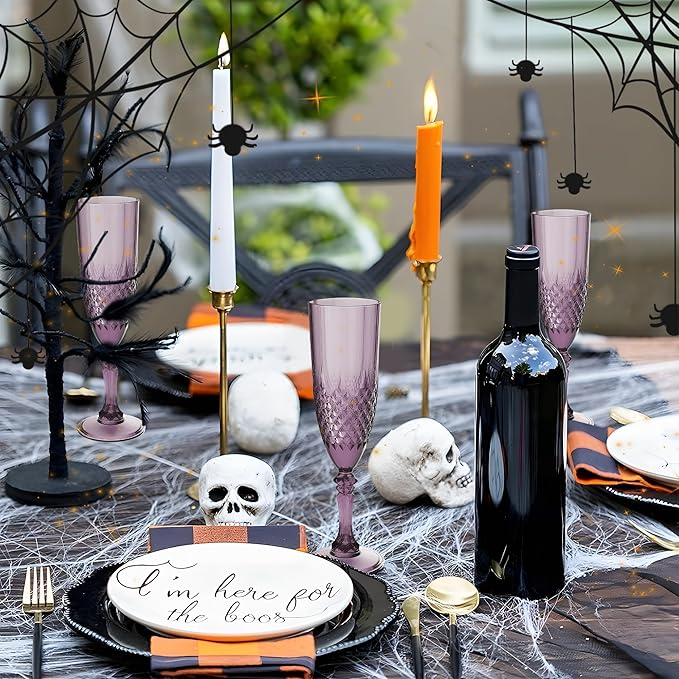 Plastic Champagne Flutes, for Halloween Weddings Bachelor Parties Toasting and - Image 3