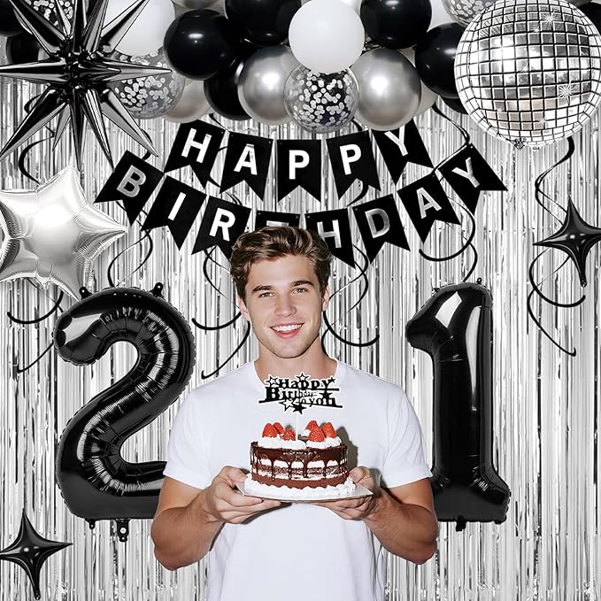 21st Birthday Decorations for Men Women, Fringe Curtains Kit - Image 3