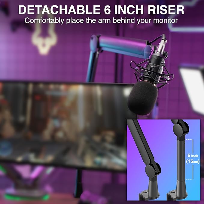 Sensic SA-30 Microphone Boom Arm, 360° Rotatable Mic Stand - Image 5