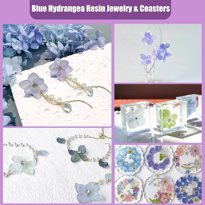 LUXEEASE 140 Pcs Dried Pressed Hydrangea Flowers - Image 4
