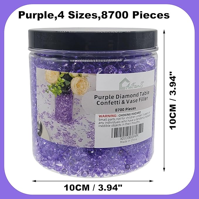 Vase Fillers for Centerpieces Home Deco, 8700 Pieces Purple Diamond Table - Image 7