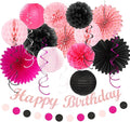 Hot-Pink Black Girls-Women Birthday Party-Decorations by Huglony