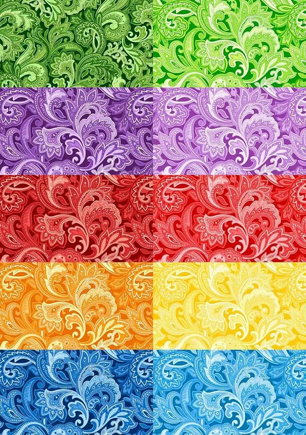 10"x 10" 50 PCS 100% Cotton Floral Fabric Squares Bundles Quilting Supplies - Image 2