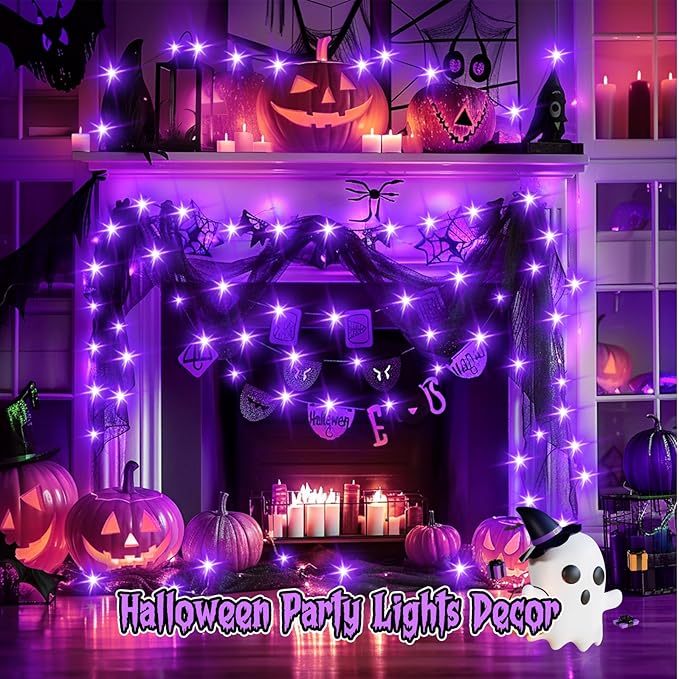 Minetom 6 Pack Purple Fairy Lights Battery Operated - 7ft 20 LED Waterproof - Image 6