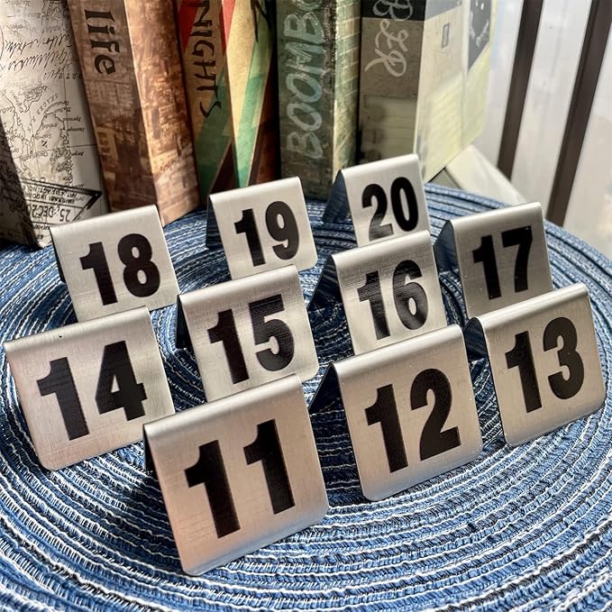 10 Pcs Metal Place Cards Stackable Tent Style Table Numbers，Place Card Holders - Image 3