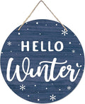 CGBHW Hello Winter Wooden Sign, Winter Wonderland Snowy Christmas Door Decor 12 by CGBHW
