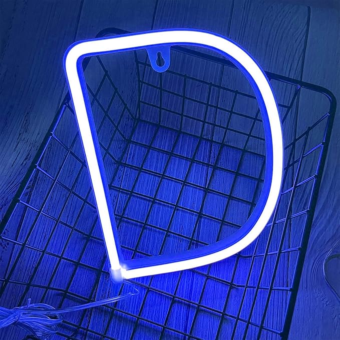 ENUOLI LED Blue Neon Letter Signs Night Light Battery or USB Operated LED - Image 2