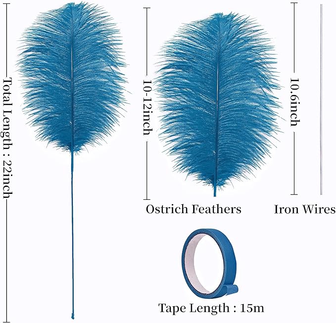 Holmgren Turquoise Ostrich Feathers Bulk - Image 4