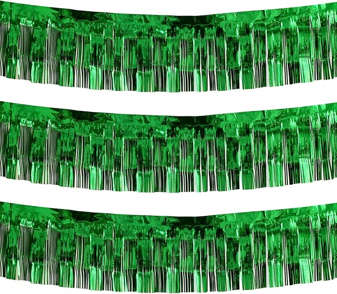 Thick 10 feet by 15 inches Green Foil Fringe Garland by Blukey