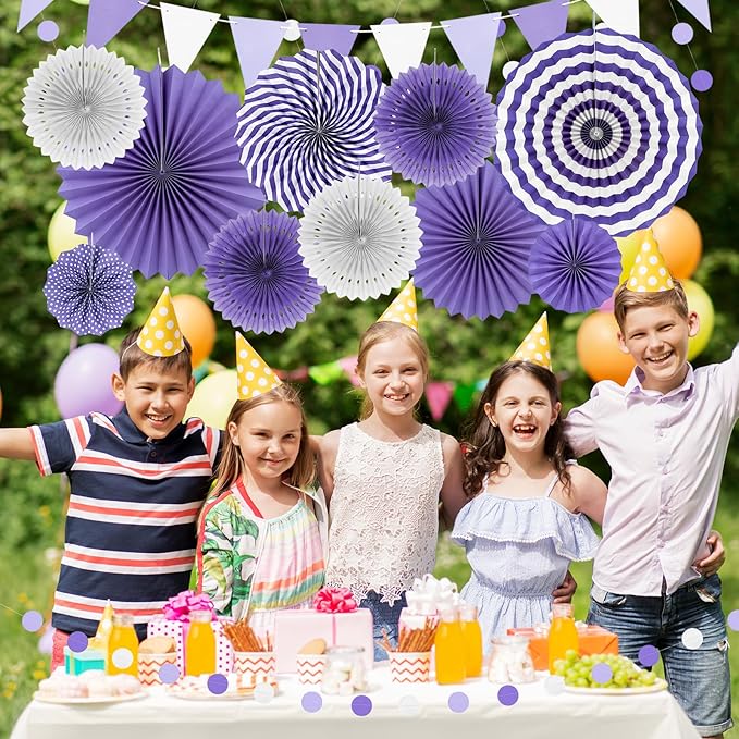 Purple Party Decorations, Pom Poms Flowers Packs - Image 4