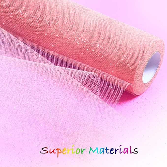 Sparkling Tulle Rolls, 15” by 30 Yards Glitter Tulle Spool Ribbon Fabric - Image 4