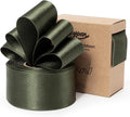 Moss Green Satin Ribbon Double-Faced Wired Ribbons by Keypan
