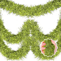 25 Feet Light Green Christmas Tinsel Garland, Metallic Foil Twist Banner Wall by LANTIANCHEN