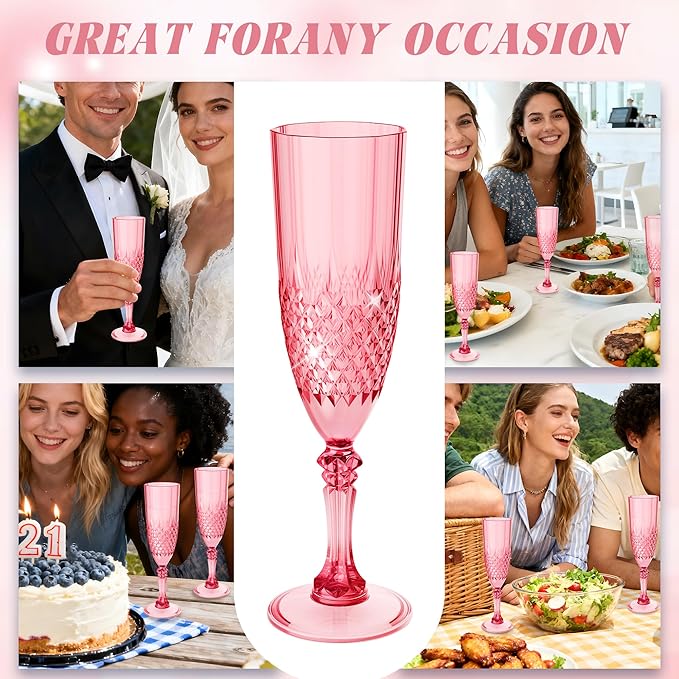 Plastic Champagne Flutes, for Weddings Bachelor Parties Toasting and Events - Image 4