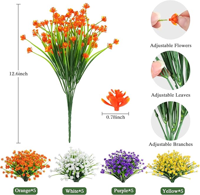 AmyHomie 20 Bundles Artificial Flowers - Image 2