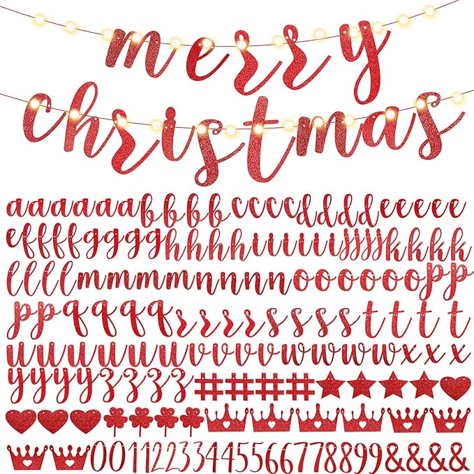 TaoBary 167 Pcs DIY Banner Kit Happy Birthday Glitter Banner Customizable - Image 8