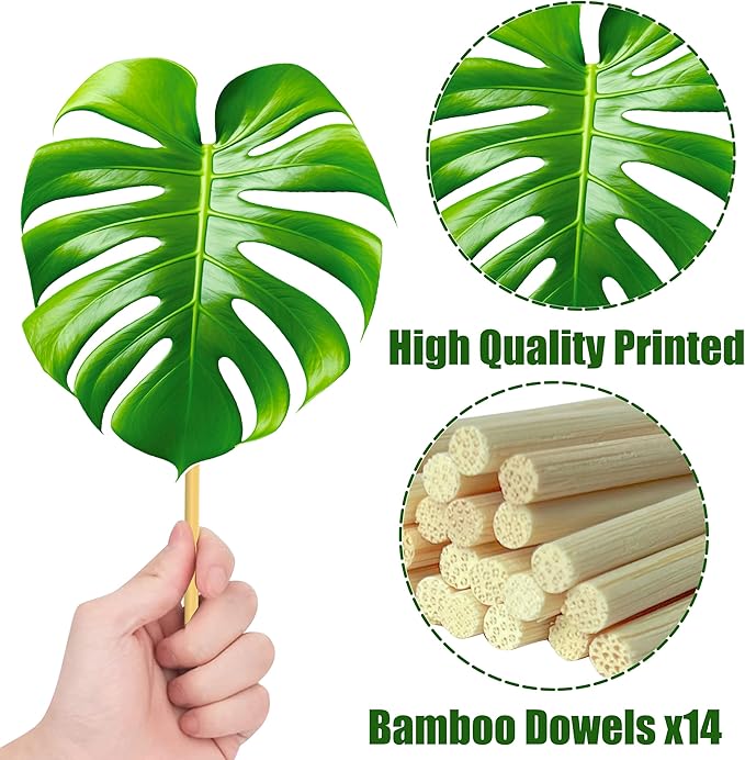 14pcs Palm Leaf Centerpiece Sticks Tropical Party Decorations - Image 4