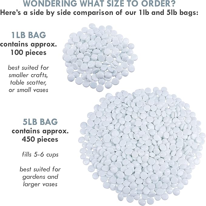 Galashield Flat Glass Marbles for Vases White Glass Gems Beads Pebbles Vase - Image 4