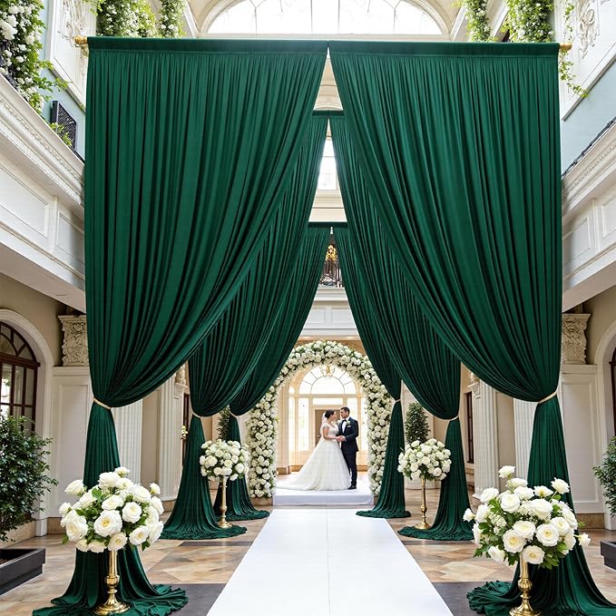 PartyVillage 20ft×15ft Forest Green Backdrop Curtain - Image 2