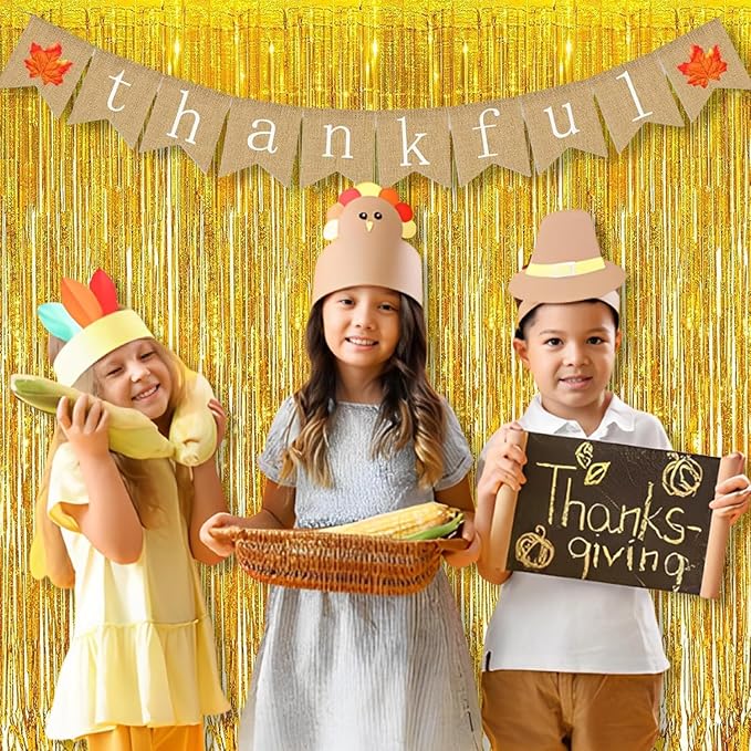 BRAVESHINE Gold Tinsel Foil Fringe Curtains - Image 2