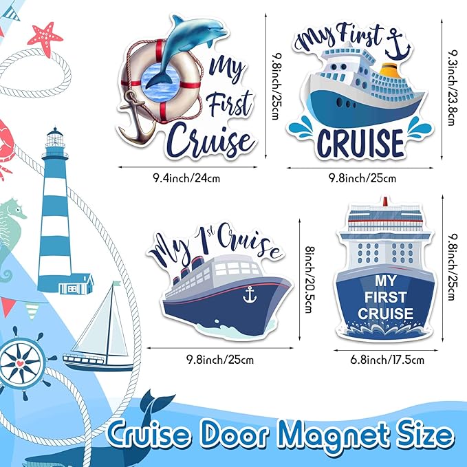 Hoteam 4 Pcs My First Cruise Door Decorations Magnetic Large My 1st Cruise Door - Image 2