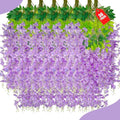 36 Pack Light Purple Wisteria Hanging Flowers, 3.44 Ft Fake Hanging Flowers by ZEBMOON