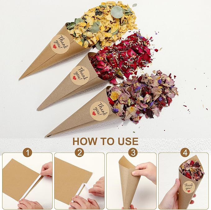 PATIKIL Dried Flower Confetti Cones - Image 3