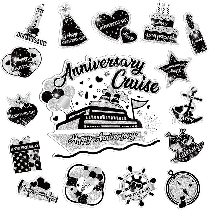 Happy Anniversary Cruise Door Magnets Decorations by Wayyogh