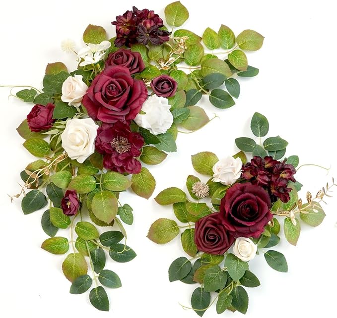 Wedding decor Welcome Sign Flower Backdrop Garland by Piklado