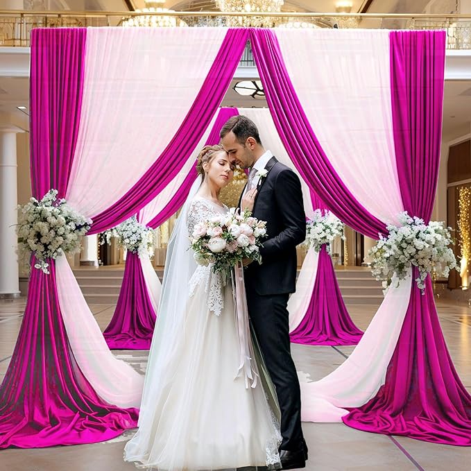 10 x 10 Feet Rose Red Backdrop Curtain - Image 4
