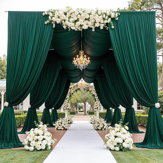 PartyVillage 20ft×15ft Forest Green Backdrop Curtain - Image 9