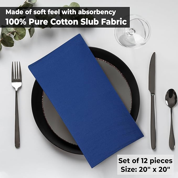 Urban Villa Cloth Napkins 100% Cotton Slub Absorbent Dinner Napkins Oversized - Image 7