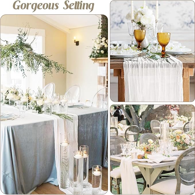 12 Pack White Cheesecloth Table Runner 10ft Gauze Runner Boho Ivory Cheese - Image 4