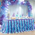 PARTISKY Mermaid Tulle Tutu Ruffle Curly Willow Table Skirt by Partisky