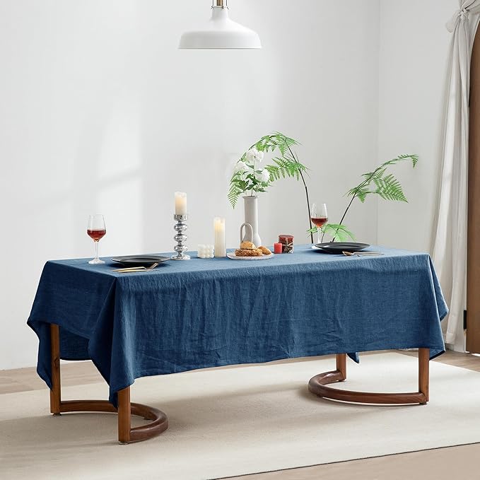 EVERLY 100% Pure Linen Rectangle Tablecloths 60x84Inches - Image 8