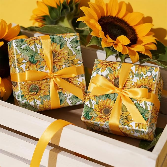 RUSPEPA Sunflower Wrapping Paper Roll - Image 4