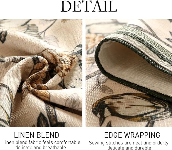 ISAENNE Designer Vintage Beige Linen Table Runner 87 Inches Long, Elegant - Image 5