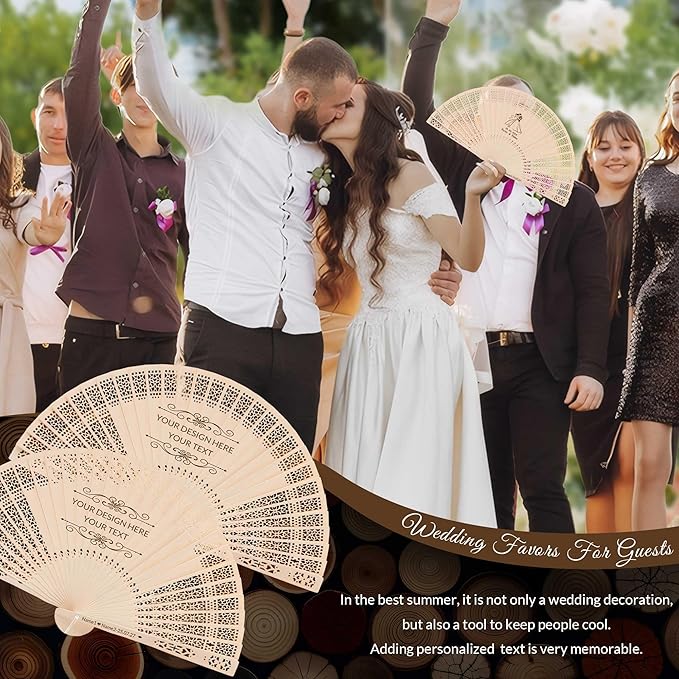 50 PCS Custom Fans Personalized Folding Fans - Image 6