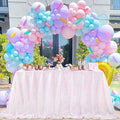 QueenDream Party Tablecloth Rectangular 90 x 132 Inch White Iridescent by QueenDream