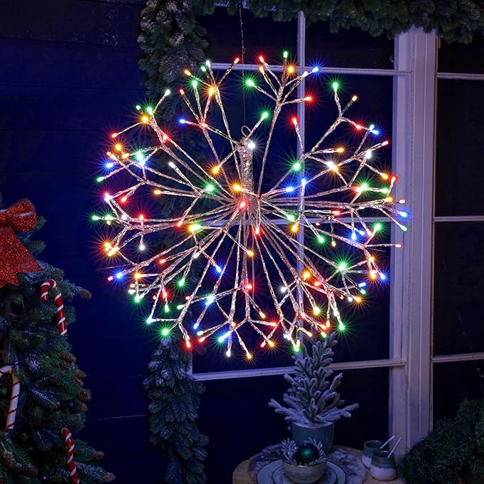 Christmas led Sparkle Ball Hanging Outdoor décorations -Haning Twig Ball - Image 6