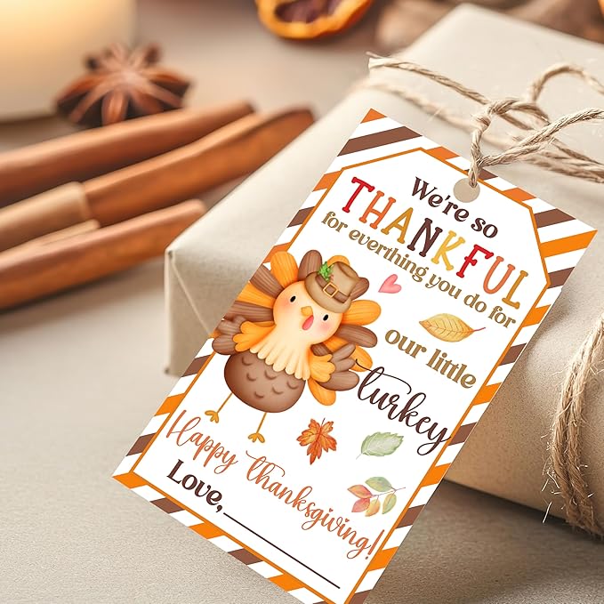 50 PCS Fall Gift Tags Thanksgiving Gift Tags by HandEasy