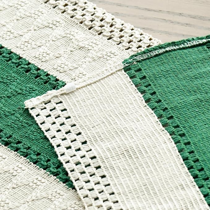Artoid Mode Dark Green Farmhouse Rustic Table Runner, Seasonal Holiday Hollow - Image 5