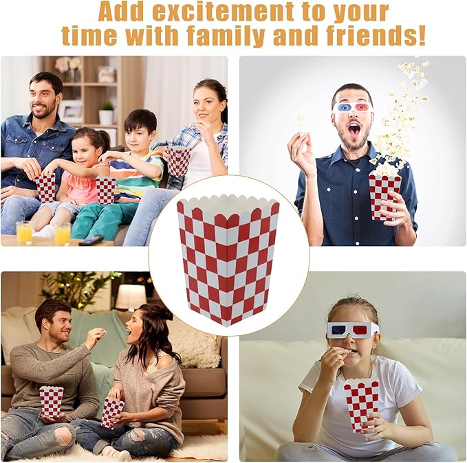 50 Pcs Popcorn Boxes Mini Paper Popcorn Box Cardboard Popcorn Container - Image 3
